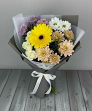 Букет цветов из:  Розы, Герберы и Хризантемы в Русской Поляне