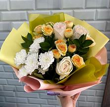 Букет цветов из:  Розы и Хризантемы #REPLACE_PRED# Русской Поляне