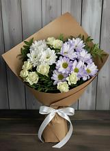 Букет цветов из:  Хризантемы и Розы в Русской Поляне