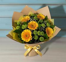 Букет цветов из:  Герберы и Хризантемы в Русской Поляне