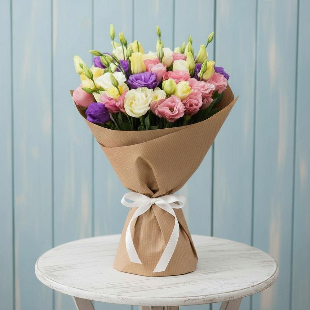 Букет цветов из: Лизиантусы в Русской Поляне