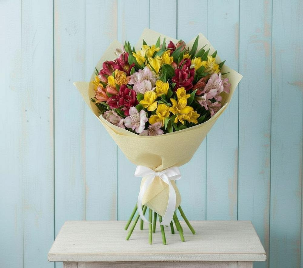 Букет цветов из: Альстромерии в Русской Поляне