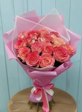 Букет 15 Розовых роз Равель в Русской Поляне