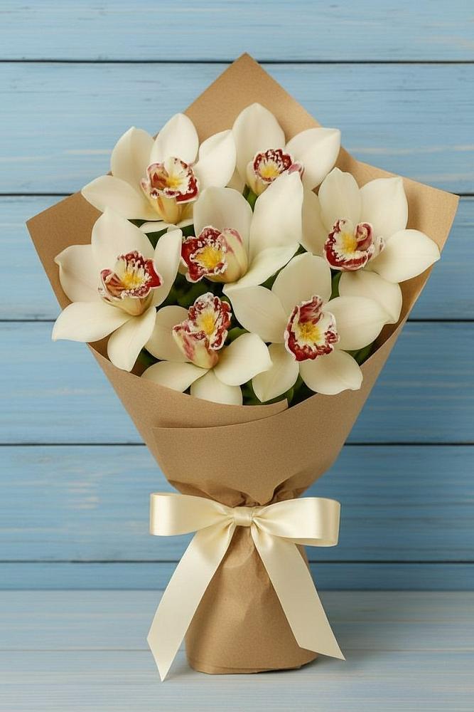 Букет цветов из: Орхидеи и Розы в Русской Поляне